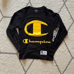 CHAMPION SUPREME long sleeve black and yellow shirt size medium